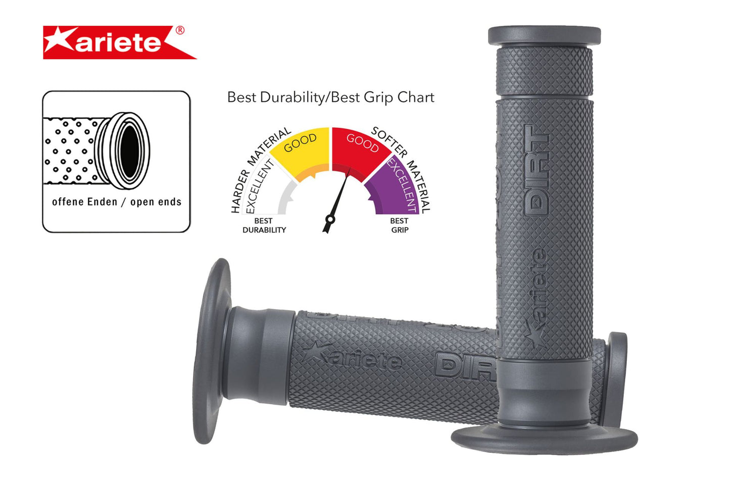 Ariete Dirt Zone grips 135mm Grijs