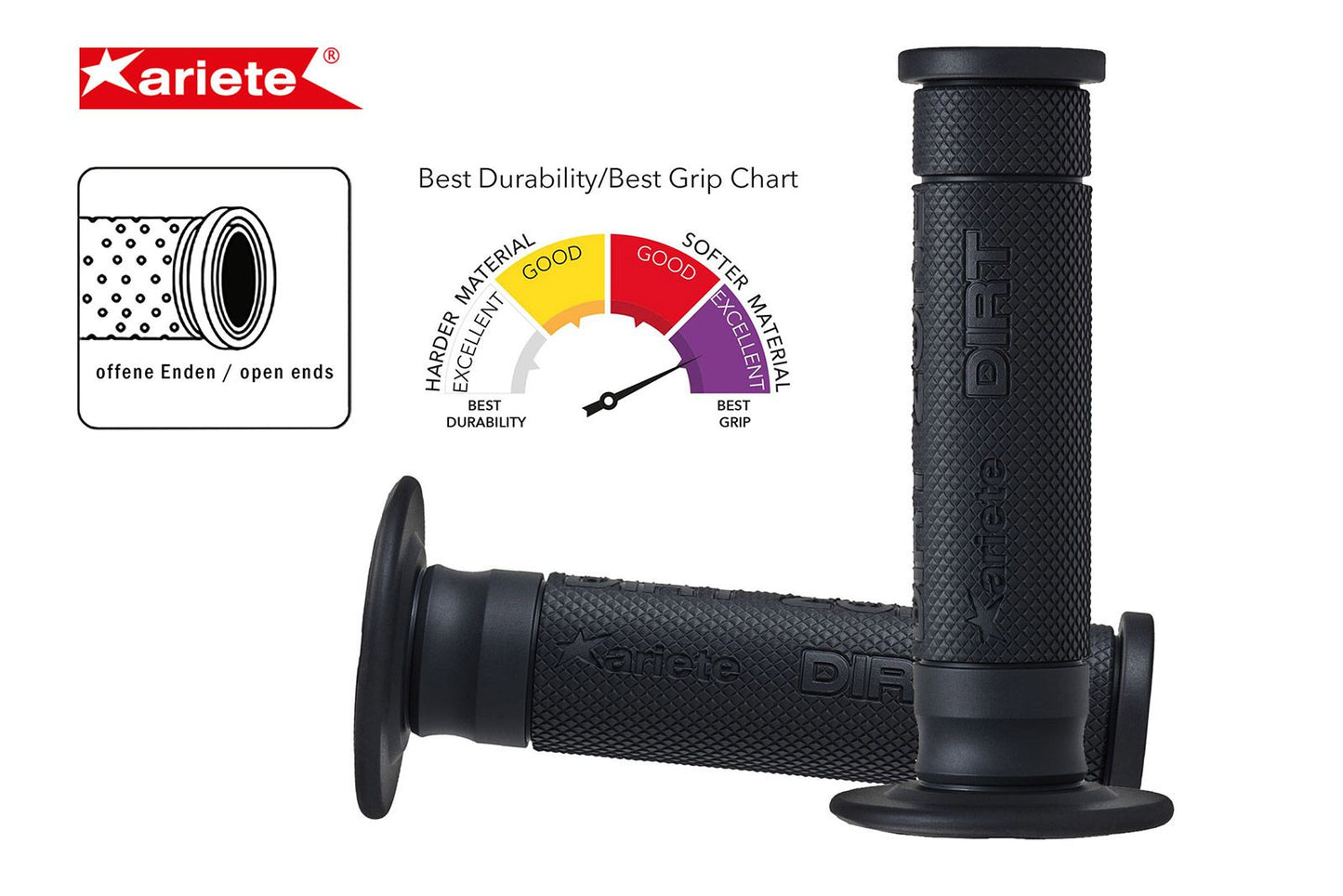 Ariete Dirt Zone grips 135mm Zwart