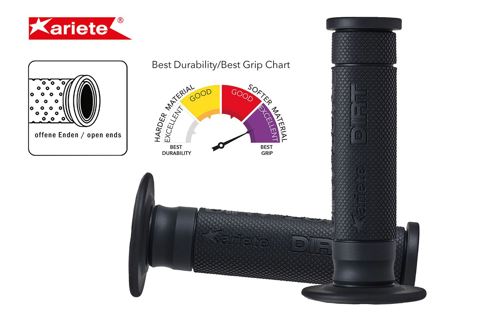 Ariete Dirt Zone grips 135mm Zwart