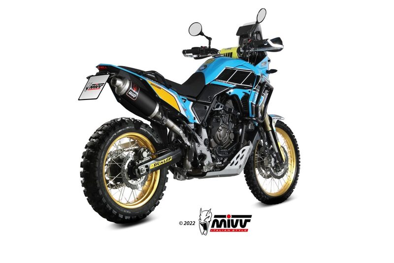 MIVV Dakar Slip-On Uitlaat RVS zwart Op Yamaha Tenere 700