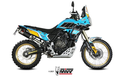 MIVV Dakar Slip-On Uitlaat RVS Zwart Op Yamaha Tenere 700