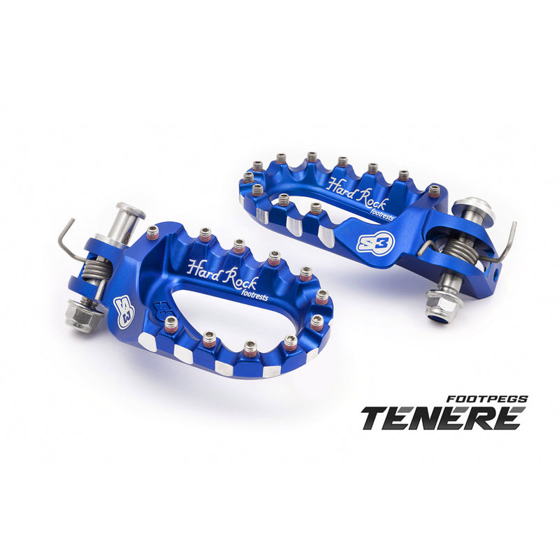 S3 Hard Rock Footrests blauw voor Yamaha Tenere 700