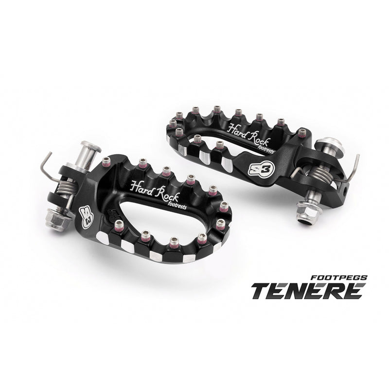 S3 Hard Rock Footrests Zwart voor Yamaha Tenere 700