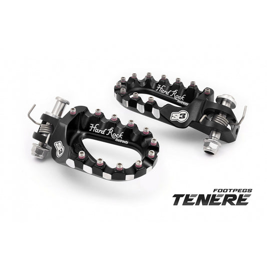 S3 Hard Rock Footrests Zwart voor Yamaha Tenere 700